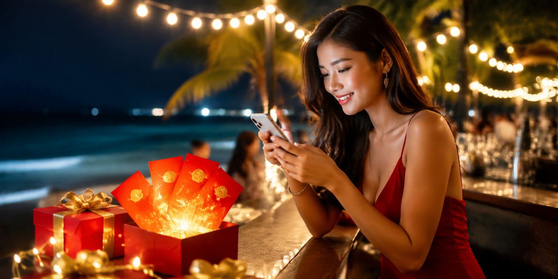 Người chơi VIP nhận phong bì đỏ thưởng trên bãi biển Phú Quốc